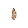 Ensemble 2 pièces, top et tanga en dentelle couleur taupe 